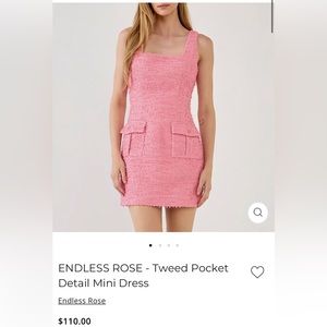 Endless Rose, Pink Tweed Dress, size 0, perfect condition!